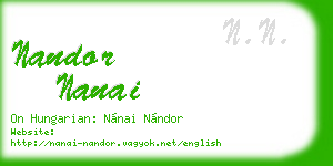 nandor nanai business card