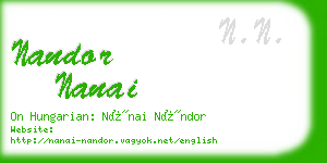 nandor nanai business card